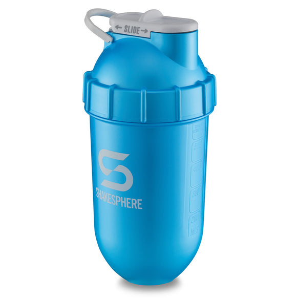 ShakeSphere Tumbler Original Metallic Cyan/White Logo