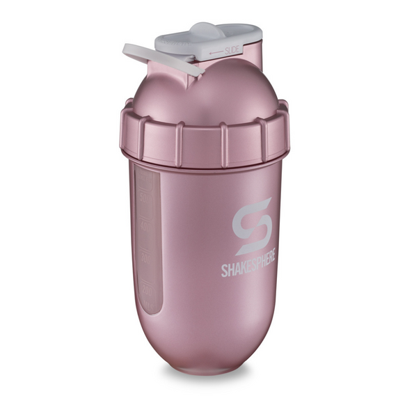 ShakeSphere Tumbler View Rose Gold/White Logo/Clear Window