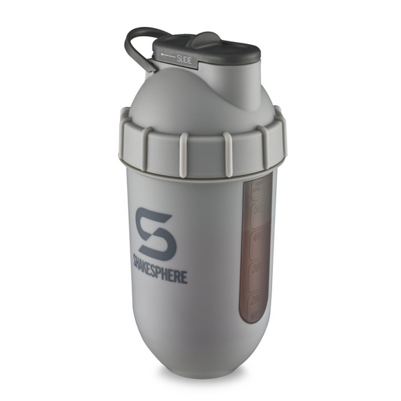 ShakeSphere Tumbler View Matte Grey/Grey Logo/Black Window