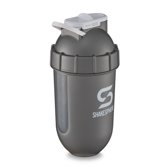 ShakeSphere Tumbler View Gun Metal/White Logo/Clear Window