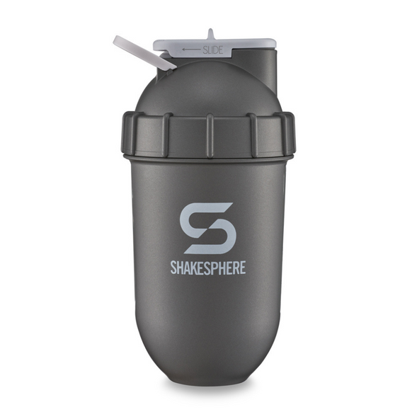 ShakeSphere Tumbler View Gun Metal/White Logo/Clear Window