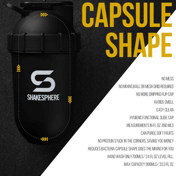 ShakeSphere Tumbler Original Glossy Black/Black Logo